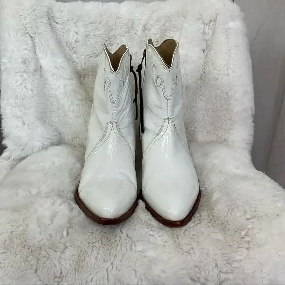 NEW Free People White Frontier Patent Leather Western Boots 9 EUR 39.5 - Picture 13 of 13